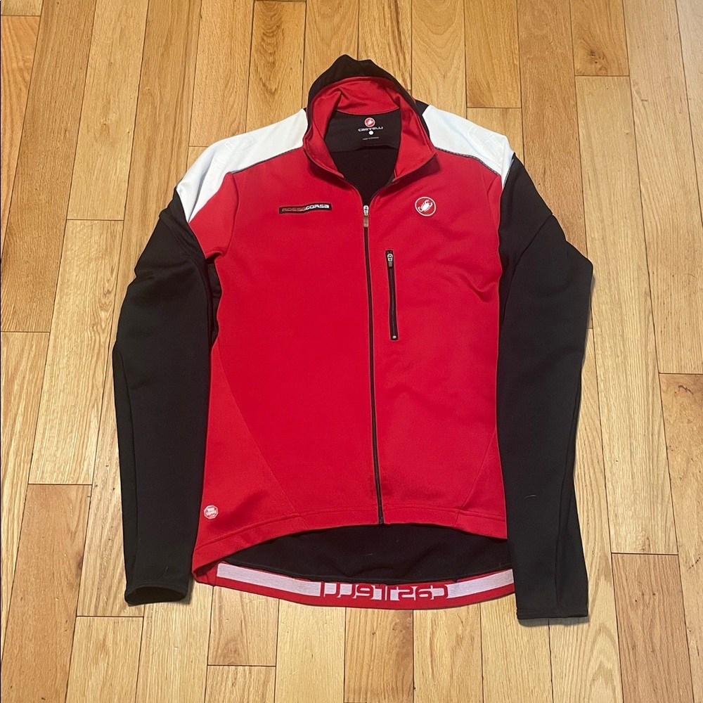 Castelli Men's Red and Black Windbreaker Jacket